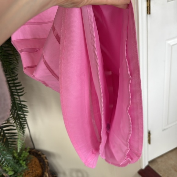 Ann Taylor Pink Tiered Fit & Flare Lined Sleeveless Tulle Mesh Cotton Office - Picture 6 of 16